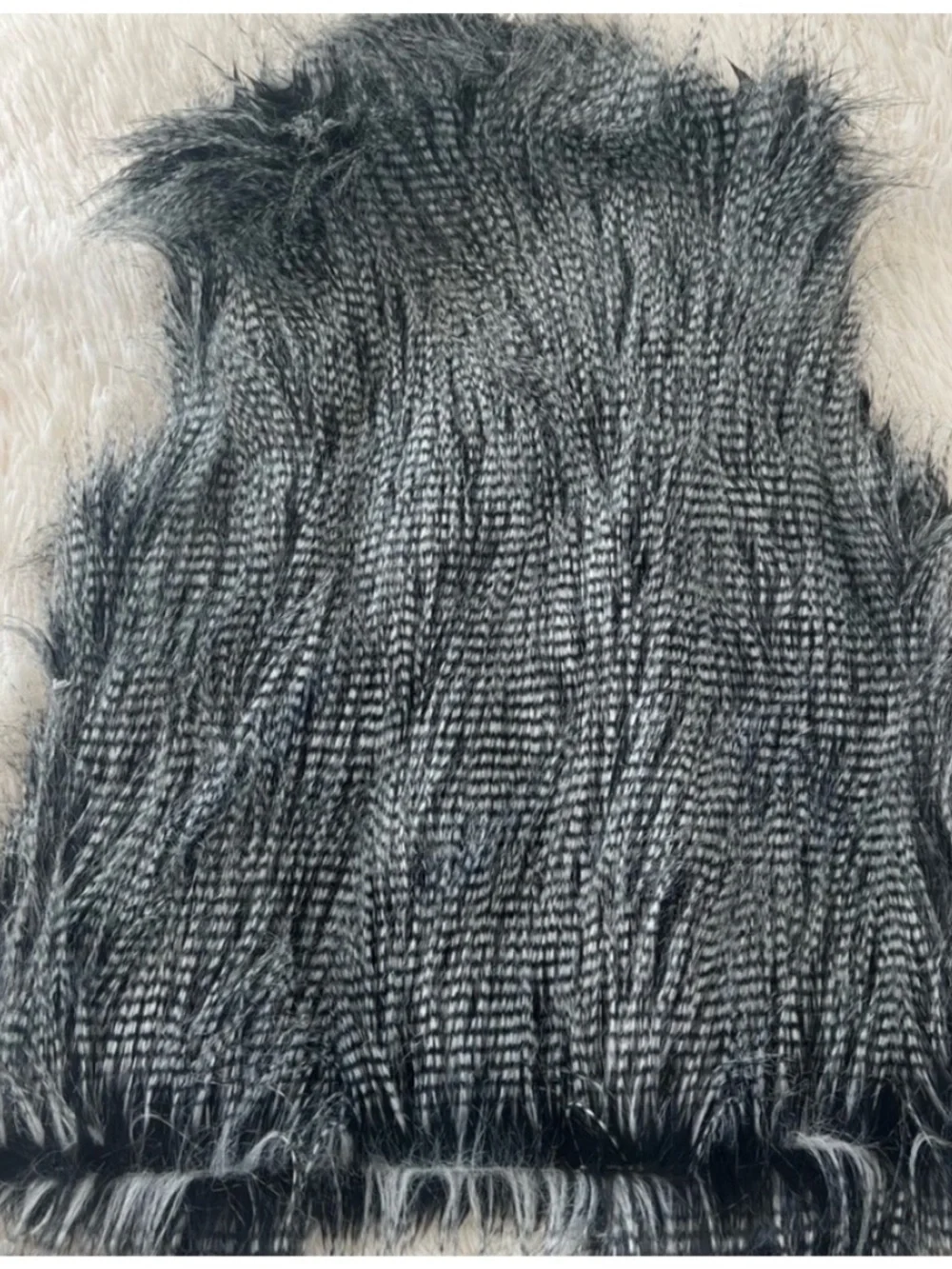 Michael Kors Black & Gray Faux Fur Vest